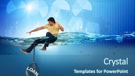  Presentation with loan - Amazing presentation theme having student in loan and debt backdrop and a  colored foreground