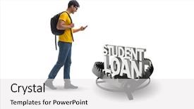  Presentation with loan - Presentation theme having student in loan and debt background and a white colored foreground