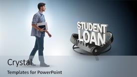  Presentation with loan - Cool new theme with student in loan and debt backdrop and a light blue colored foreground