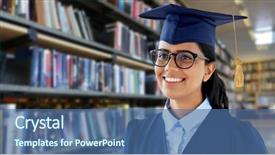  Presentation with bachelor - Amazing slide deck having student in mortarboard and bachelor backdrop and a ocean colored foreground