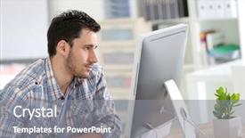  Presentation with web design - Presentation design consisting of student in web-design working background and a gray colored foreground