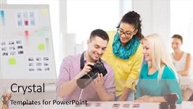  Presentation with creative journal - Theme featuring student journal - business education photography office background and a coral colored foreground