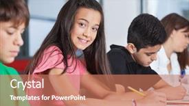  Presentation with teenage girl - Colorful slide set enhanced with student journal - portrait of happy teenage girl backdrop and a coral colored foreground