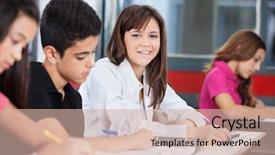  Presentation with classmates - Cool new theme with student journal - portrait of teenage girl backdrop and a soft green colored foreground