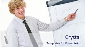  Presentation with project - Presentation having student leaders - image of successful businessman showing background and a sky blue colored foreground