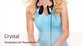  Presentation with audio book - Slide set having student-listen-audio-book-isolated background and a lemonade colored foreground