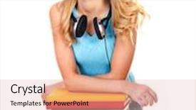  Presentation with audiobook - Amazing slide set having student-listen-audiobook-isolated backdrop and a lemonade colored foreground