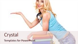  Presentation with audiobook - Beautiful PPT theme featuring student-listen-audiobook-isolated backdrop and a lemonade colored foreground