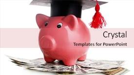  Presentation with loan - PPT theme with student loan - education costs concept background and a coral colored foreground