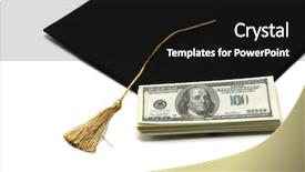  Presentation with education - Presentation theme with student loan - education costs isolated on white background and a black colored foreground