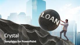  Presentation with loan - Presentation design featuring student loan and expensive education background and a dark gray colored foreground