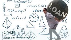  Presentation with loan - Slide set enhanced with student loan and expensive education background and a sky blue colored foreground