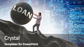  Presentation with loan - PPT theme having student loan and expensive education background and a dark gray colored foreground