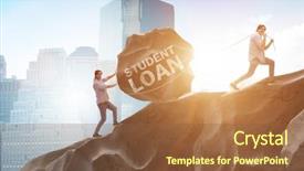  Presentation with cost - Colorful PPT theme enhanced with student loan and expensive education backdrop and a tawny brown colored foreground