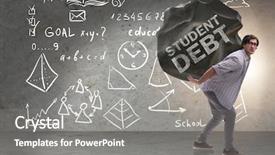  Presentation with loan - Presentation theme with student loan and expensive background and a gray colored foreground