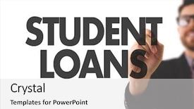  Presentation with loan - Amazing PPT theme having student loans backdrop and a light gray colored foreground