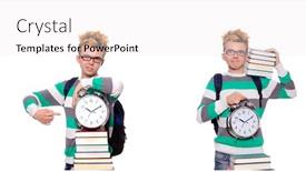  Presentation with work deadlines - Beautiful slides featuring student-missing-his-deadlines-isolated backdrop and a sky blue colored foreground