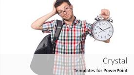  Presentation with student - Slide deck enhanced with student-missing-his-deadlines-isolated background and a white colored foreground