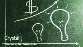  Presentation with chalk board - Colorful presentation theme enhanced with student money - business creativity rising graph backdrop and a tawny brown colored foreground