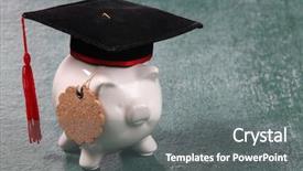  Presentation with education money - Cool new PPT theme with student money - saving for the future education backdrop and a gray colored foreground