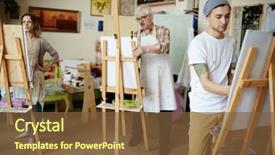  Presentation with drawing art therapy - Amazing presentation having student of art-school drawing backdrop and a tawny brown colored foreground