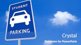  Presentation with parking lot - Colorful PPT layouts enhanced with student parking lot backdrop and a teal colored foreground