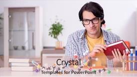  Presentation with test exam student - Audience pleasing PPT theme consisting of student physicist preparing for exam backdrop and a  colored foreground