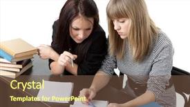  Presentation with examination - Amazing presentation theme having student prepare for examination backdrop and a tawny brown colored foreground