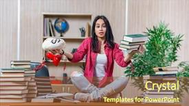  Presentation with college - Cool new PPT theme with student preparing for college school backdrop and a tawny brown colored foreground