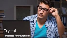  Presentation with late - Theme consisting of student-preparing-for-exams-late background and a dark gray colored foreground