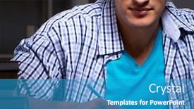  Presentation with test exam student - PPT theme featuring student-preparing-for-exams-late background and a teal colored foreground