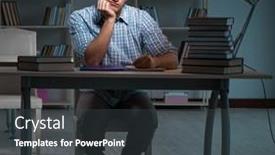  Presentation with late - Colorful presentation design enhanced with student-preparing-for-exams-late backdrop and a dark gray colored foreground