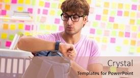  Presentation with student - PPT layouts consisting of student-preparing-for-exams background and a coral colored foreground