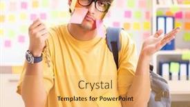  Presentation with student - Amazing PPT layouts having student-preparing-for-exams backdrop and a yellow colored foreground