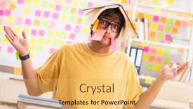  Presentation with test exam student - Presentation theme having student-preparing-for-exams background and a yellow colored foreground