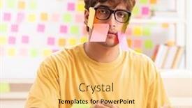  Presentation with student - Audience pleasing PPT theme consisting of student-preparing-for-exams backdrop and a yellow colored foreground