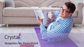  Presentation with university - Amazing PPT layouts having student preparing for university exam backdrop and a  colored foreground