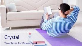  Presentation with abdominal - Audience pleasing slide set consisting of student preparing for university exam backdrop and a  colored foreground