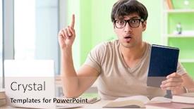  Presentation with university - Beautiful slide deck featuring student-preparing-for-university-exams backdrop and a soft green colored foreground