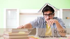  Presentation with university - PPT theme consisting of student-preparing-for-university-exams background and a coral colored foreground