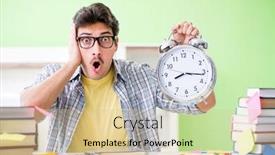  Presentation with university - PPT theme featuring student-preparing-for-university-exams background and a lemonade colored foreground