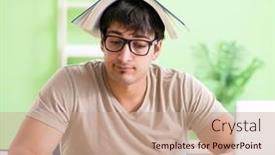  Presentation with university - Presentation consisting of student-preparing-for-university-exams background and a coral colored foreground