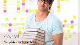  Presentation with university - Presentation theme featuring student-preparing-for-university-exams background and a coral colored foreground