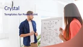  Presentation with team planning - PPT theme consisting of student presentasion - business startup planning strategy background and a  colored foreground