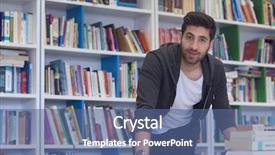  Presentation with study - Presentation theme having student-reading-book-in-school background and a ocean colored foreground