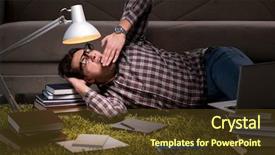  Presentation with books - Cool new slide deck with student-reading-books-preparing backdrop and a tawny brown colored foreground