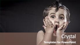  Presentation with role play - Cool new PPT theme with student role play - baby child rocker dress backdrop and a coral colored foreground