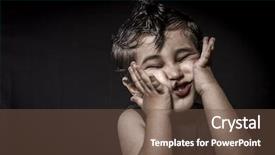  Presentation with baby - PPT theme enhanced with student role play - baby child rocker dress background and a tawny brown colored foreground