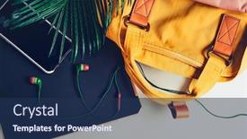  Presentation with back school education - PPT theme with student-s-study-and-work background and a navy blue colored foreground