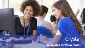  Presentation with student support - PPT theme enhanced with student services department of university background and a ocean colored foreground